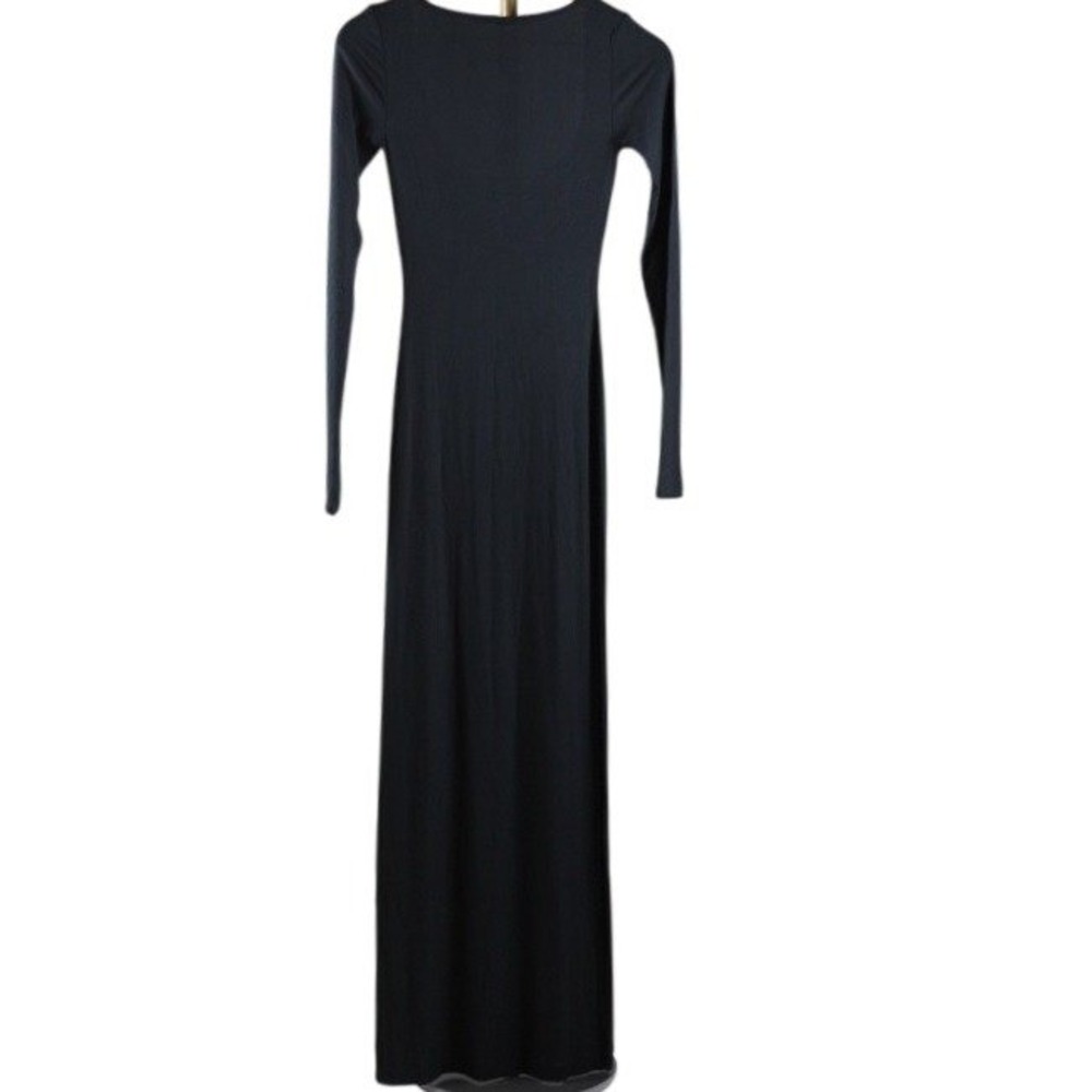 SKIMS Soft Lounge Long Sleeve Scoop Neck Maxi Dress Onyx Black Small NEW - Picture 3 of 6